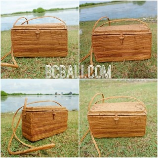 natural ethnic design grass ata handwoven square bag handmade bali